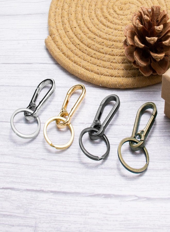 Zerofy Metal Keychains Keyring Clip Holder Organizer Key Chain Ring For Accessories Women Men, Home Car Keys (4, Gold, Silver, Dark Grey, Bronze) - Image 2